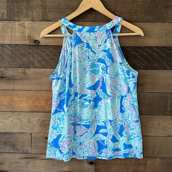 Lilly Pulitzer Women's Arya Printed Tank Top in Bay Blue into the Deep - Picture 4 of 8